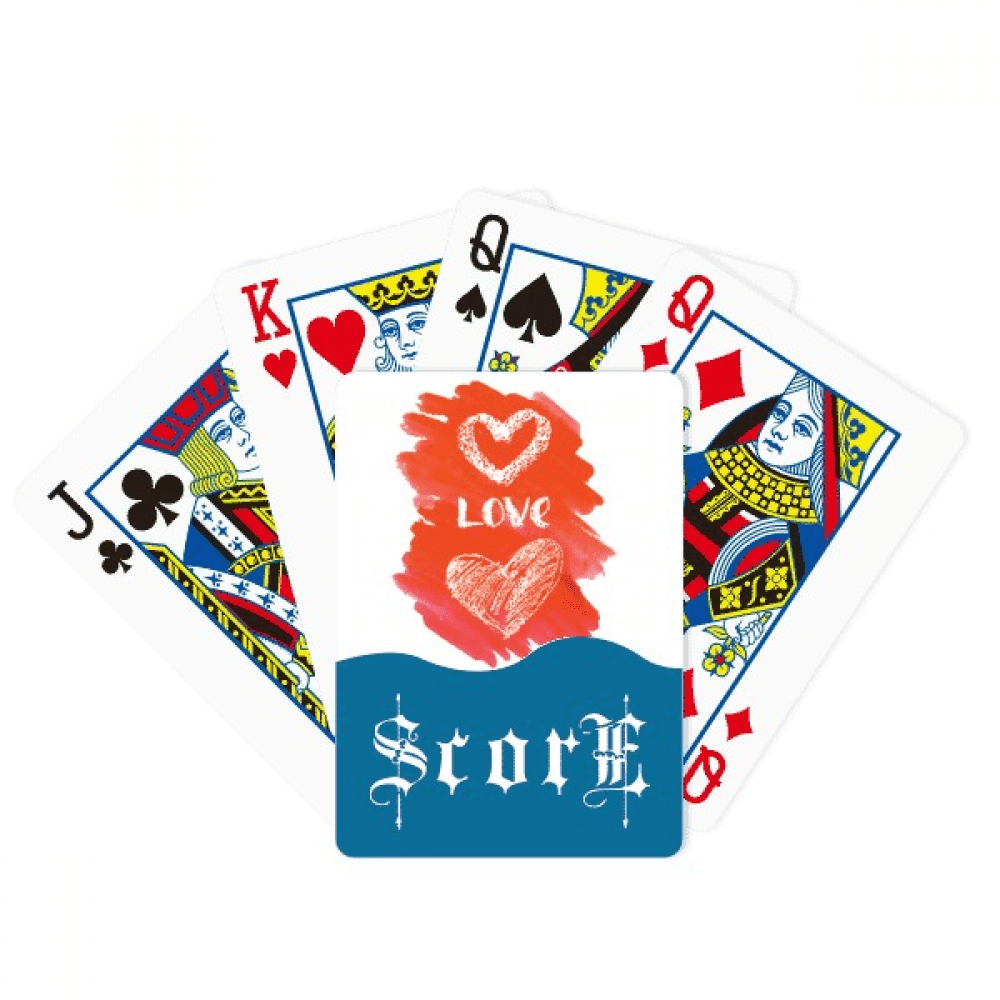 Red Love You Heart Quote Handwrite Score Poker Playing Card Index Game