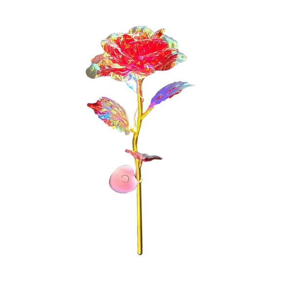 Red Luminous Artificial Rose Flower With Lighting For Home Decor And Celebration Display Crafted From Pvc With Realistic Texture And Appearance