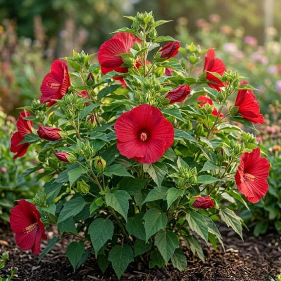 Red Luna Hibiscus Plant Live Hardy Hibiscus Moscheutos Bush Tree 5-7"Tall, No Ship TX