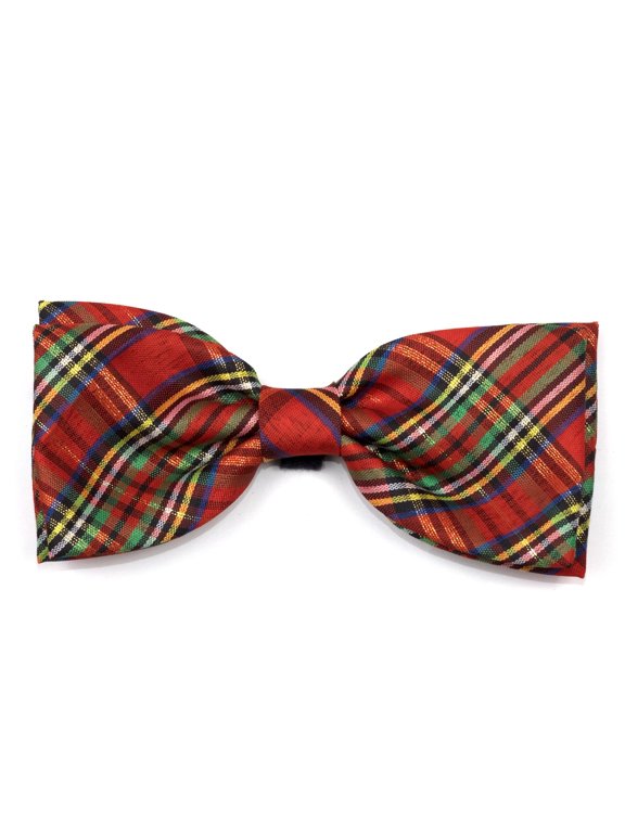 Red Lurex Plaid Bow Tie
