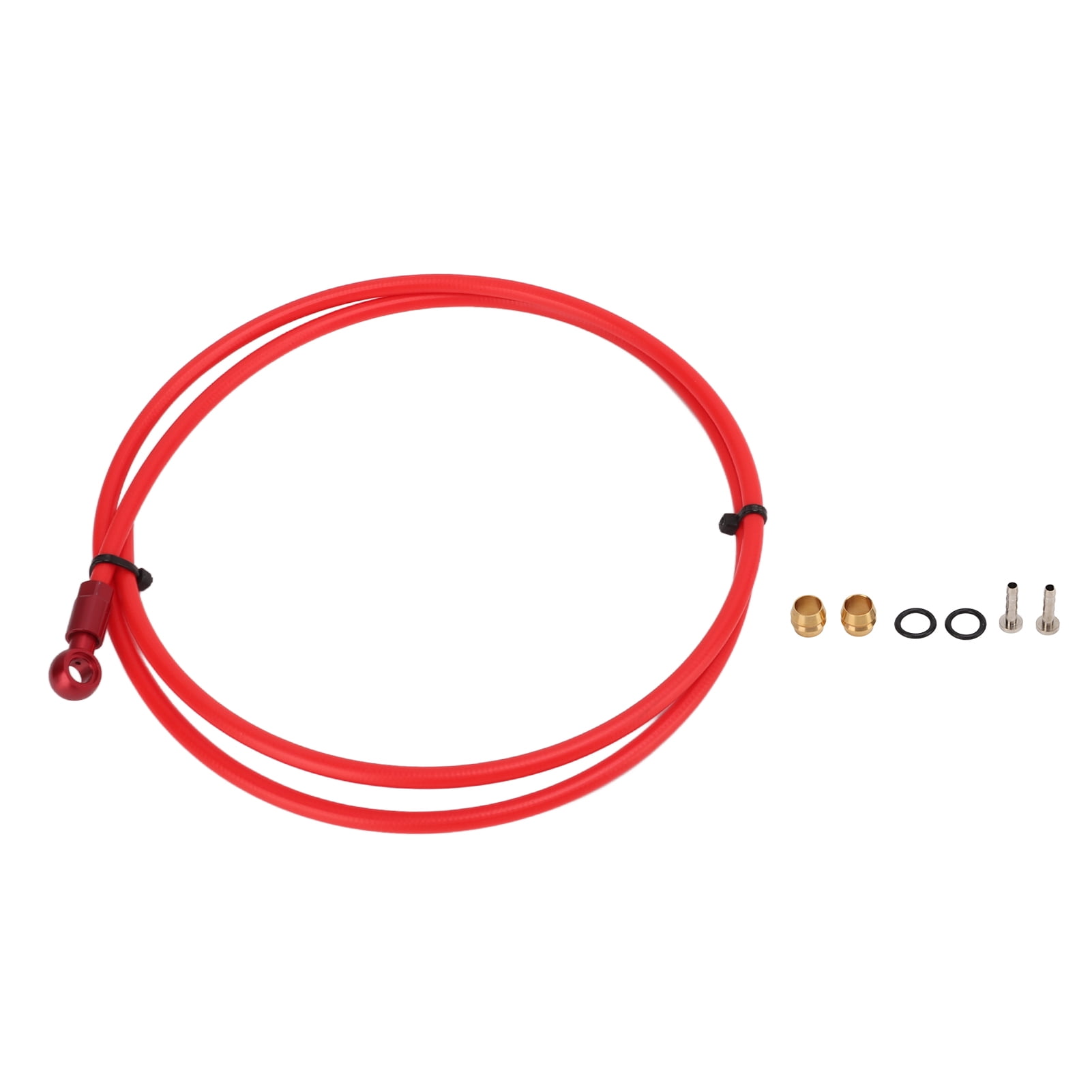 Red MEROCA 1m Mountain Bike Hydraulic Disc Brake Hose Kit with Olive