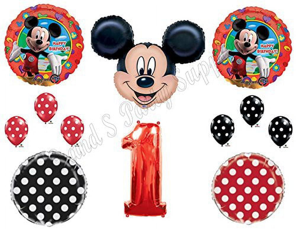 Red MICKEY MOUSE 1st Birthday Party Balloons Decoration Supplies First ...