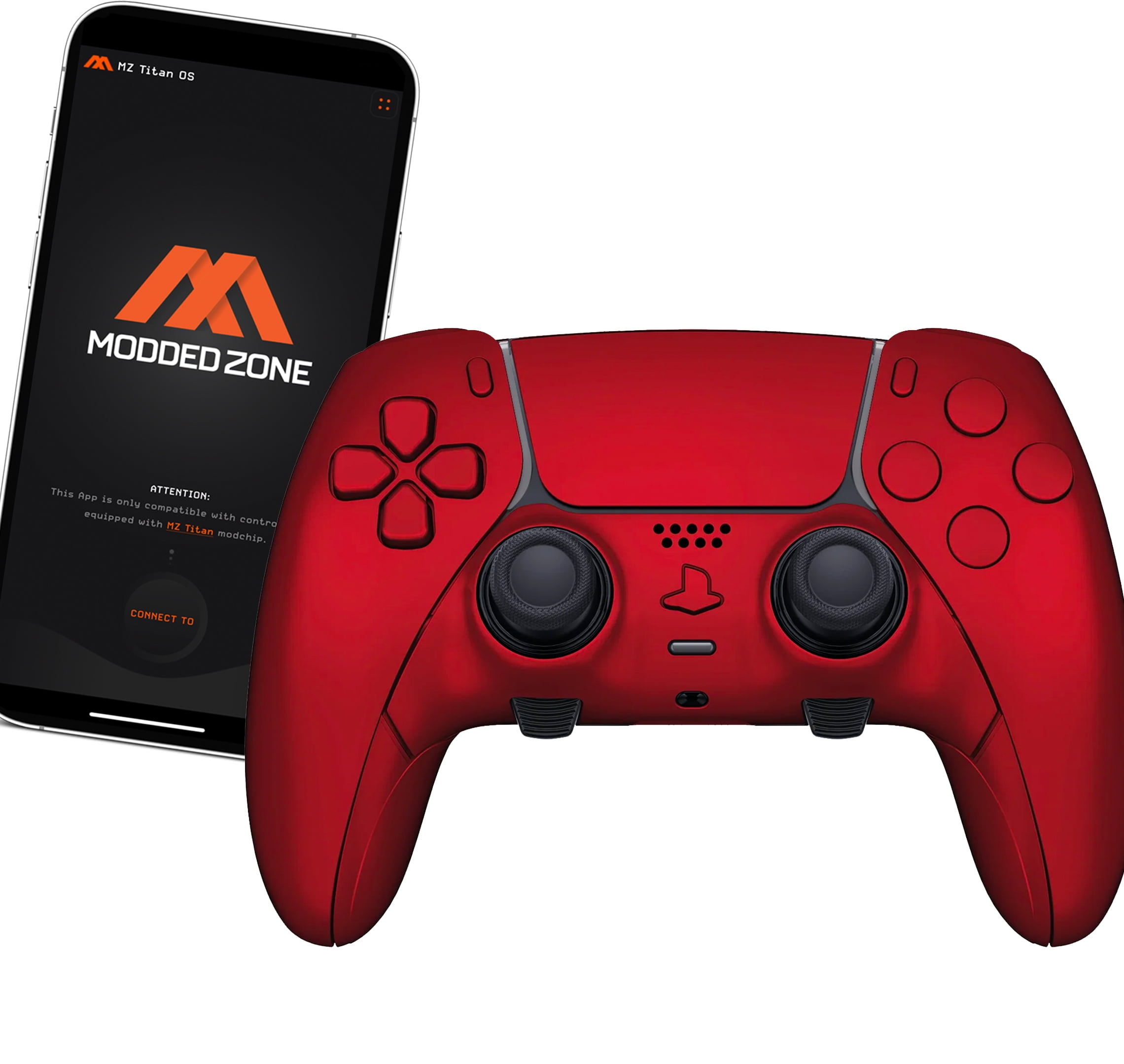 Red MODDEDZONE Custom Modded EDGE Controller for PS5 & PC With Mobile