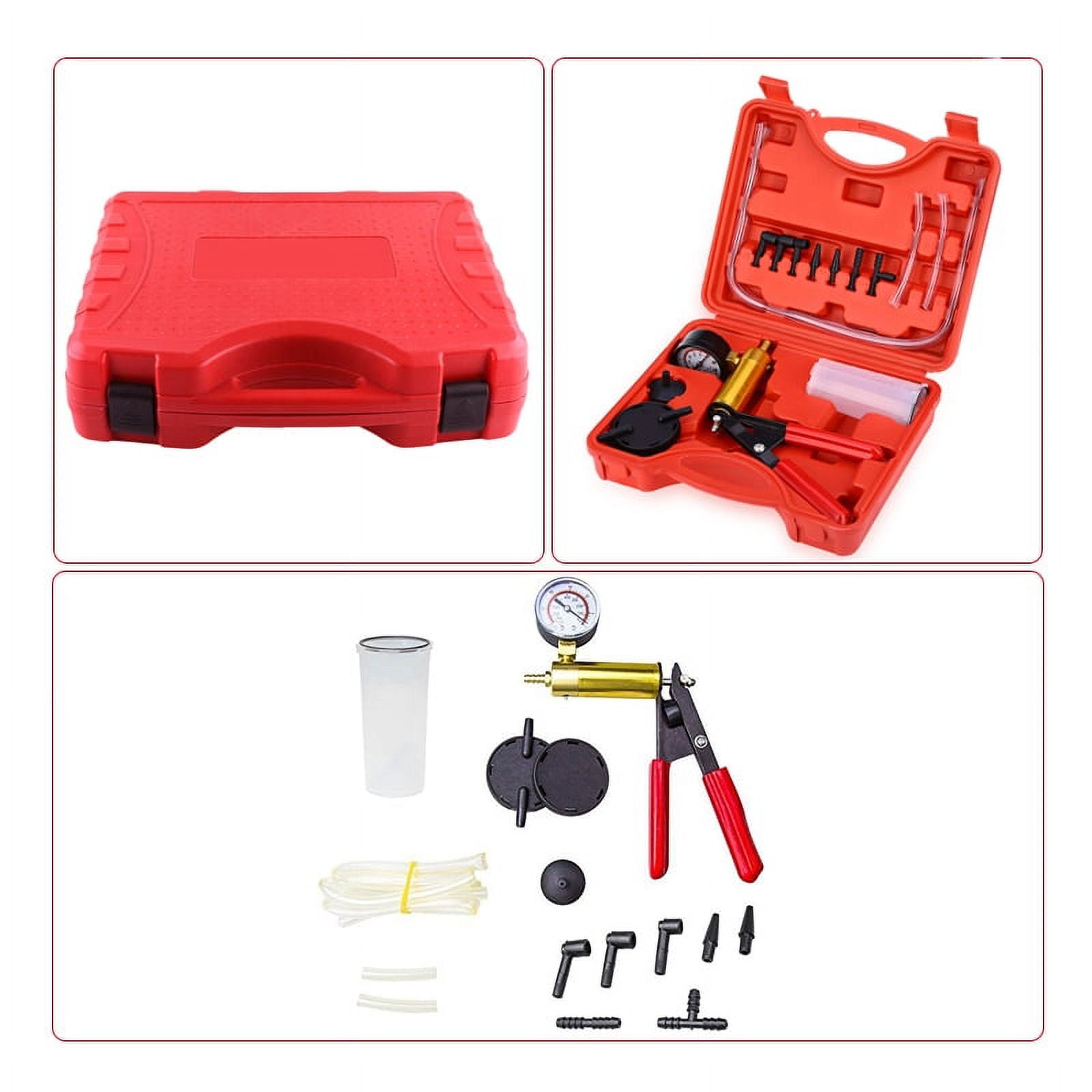 RedMRCARTOOL Car Manual Brake Bleeder Vacuum Pump Tool Set Pressure