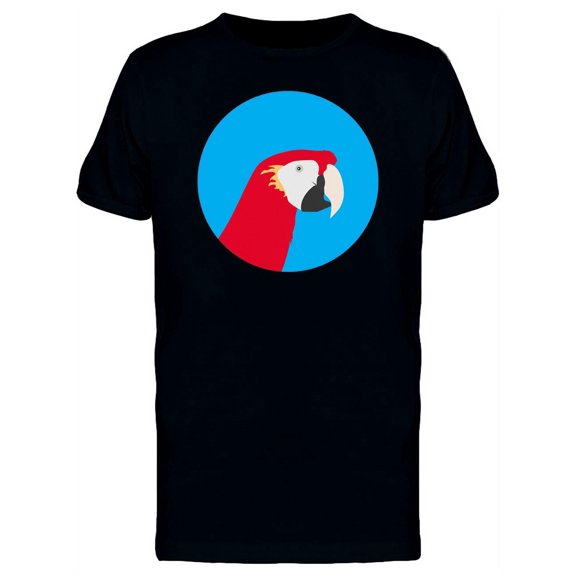Red Macaw Head In Round Frame T-Shirt Men -Image by Shutterstock, Male Small
