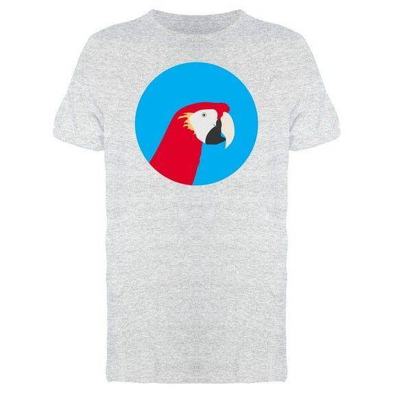 Red Macaw Head In Round Frame T-Shirt Men -Image by Shutterstock, Male XX-Large