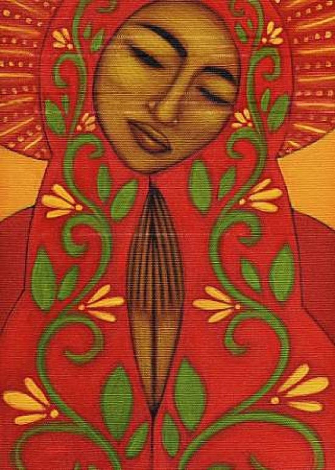 Red Madonna Canvas Art - Tamara Adams (20 x 28)