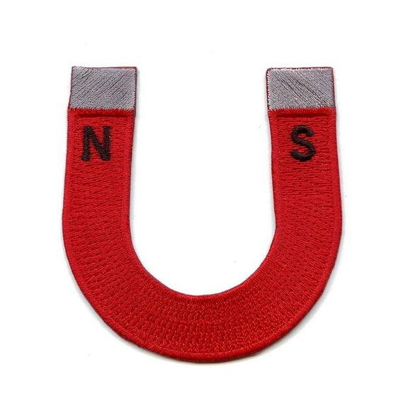 Red Magnet Embroidered Iron On Patch