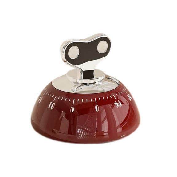 Red Magnetic Kitchen Timer, 60 Minute Mechanical Timer, Large Silent Dial Manual Wind Up Timer for Cooking Baking, 2.56 by 3.0 Inch