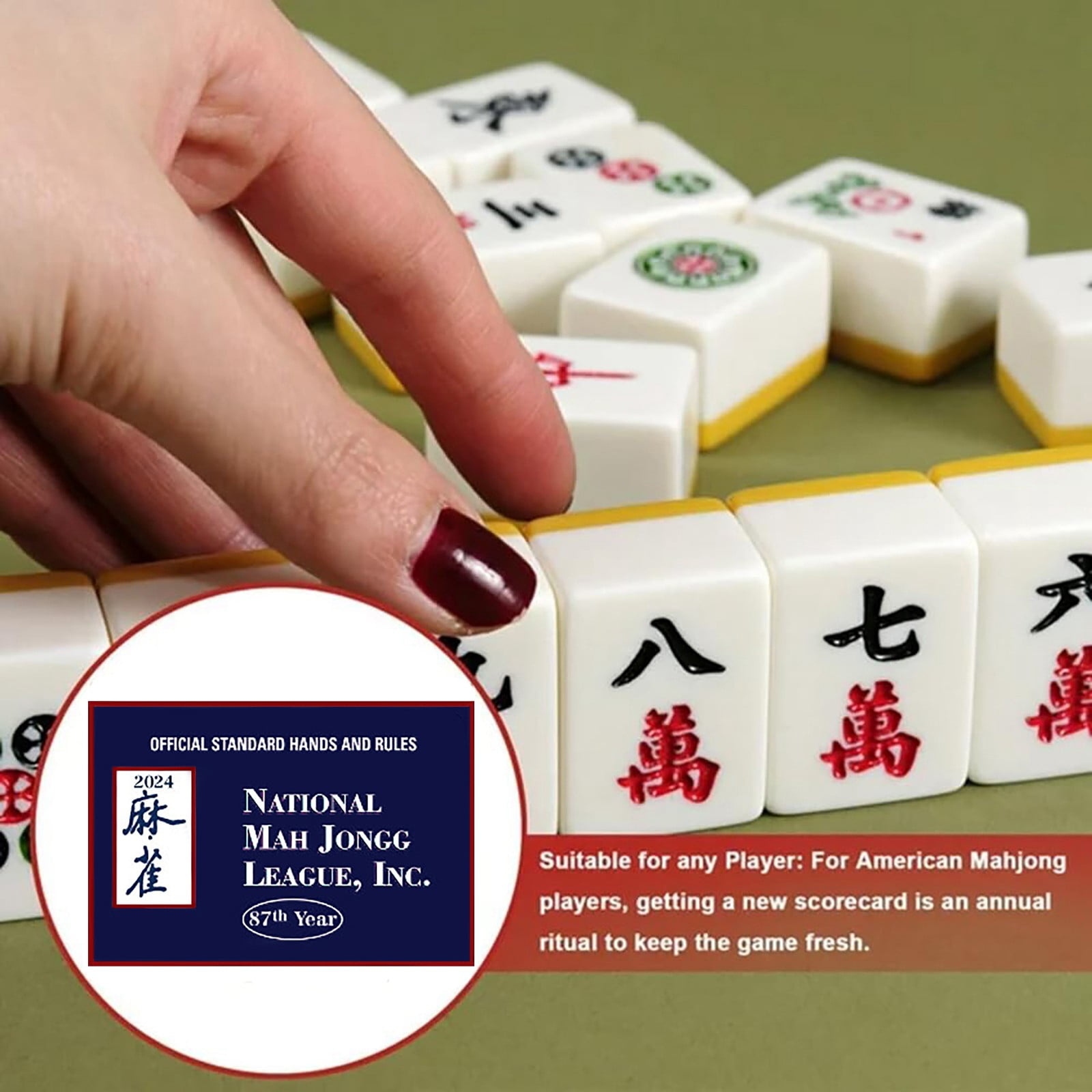 Red Mahjong Cards 2024,Mah Jongg Standard Size Card ,2024 Mahjong Cards Large Print Official