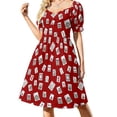 thumbnail image 1 of Red Mahjong Sleeveless Dress Woman fashion loose women's dress, 1 of 6