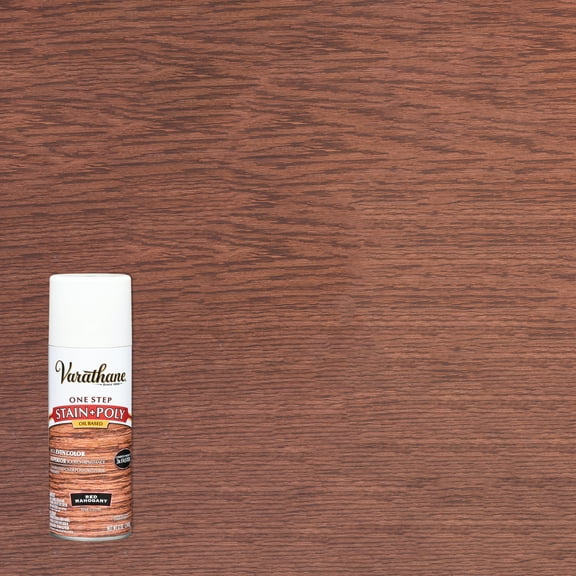 6 Pack, Red Mahogany, Varathane Stain + Polyurethane Oil-Based, Semi-Gloss -243867, 12 oz Spray