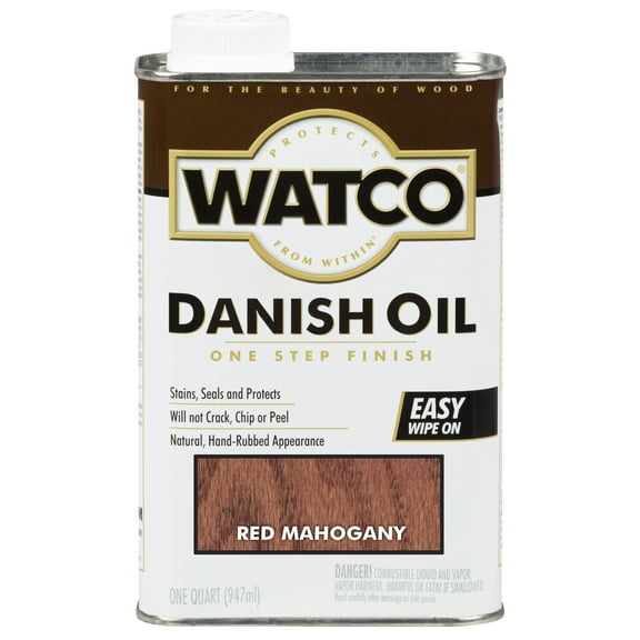 6 Pack, Red Mahogany, Watco Danish Oil - 214380, Quart