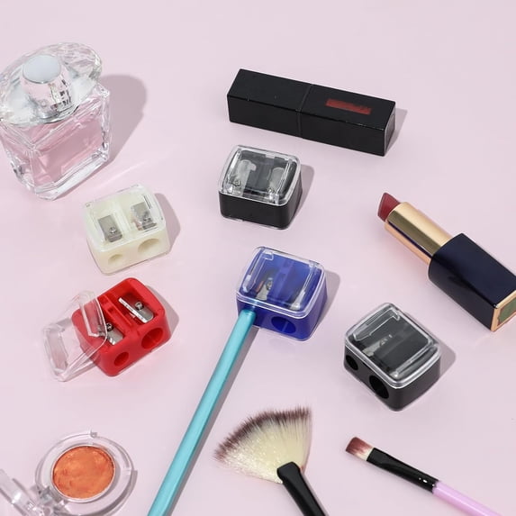 Red Make Up Pencil Sharpener Lip Liner Pencil Sharpener Cosmetic Pencil Sharpener Colored Cosmetic Lip Pencil Sharpener Hand Pencil Sharpener For Eyeliner Lip Liner Pencils Multi C