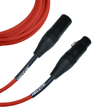 Red Male To Female XLR Microphone Cable - 15 Ft Long