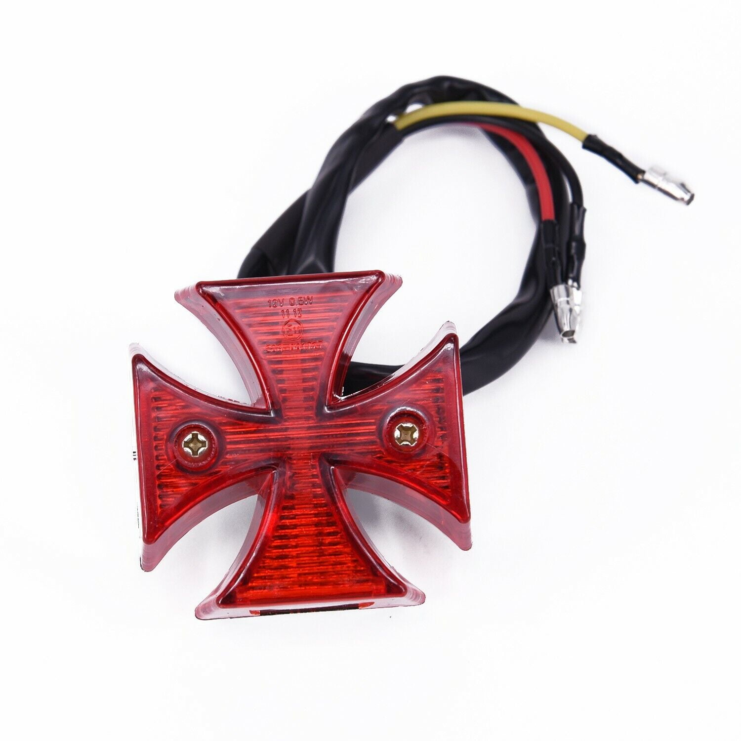 Red Maltese Iron Cross Rear Brake/Tail Light For Motorcycle Choppers Dirt Bike