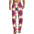 thumbnail image 1 of Red Man Graphic Loose Fit Pants Pajamas Pjs for Man Spandex Casual Thin Plaid Straight Leg Long Leg 2025 Clothes XXL, 1 of 5