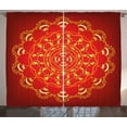 thumbnail image 1 of Ambesonne Mandala Curtains 2 Panel Set, Ottoman Art Ornament Hand, 108" x 84", Yellow Red, 1 of 2