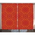thumbnail image 1 of Ambesonne Mandala Curtains 2 Panel Set, Tribal Motifs Details Art, 108" x 63", Vermilion Apricot Maroon, 1 of 2