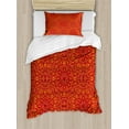 thumbnail image 1 of Red Mandala Duvet Cover Set Twin Size, Festive Tribal Motifs Arabesque Details Floral Wisdom Symbol Eastern, Decorative 2 Piece Bedding Set with 1 Pillow Sham, Purple Mustard Orange, by Ambesonne, 1 of 3