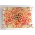 thumbnail image 1 of Red Mandala Pillow Sham Magical Spiritual Hand Drawn Bloom with Swirled Petals Oriental Retro, Decorative Standard Queen Size Printed Pillowcase, 30 X 20 Inches, Pink Yellow Burgundy, by Ambesonne, 1 of 2