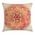 thumbnail image 1 of Red Mandala Throw Pillow Cushion Cover, Indian Spiritual Fantasy Flower Lively Colors Cosmos Balance Traditional, Decorative Square Accent Pillow Case, 16 X 16 Inches, Pink Yellow Coral, by Ambesonne, 1 of 1