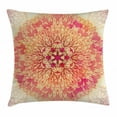 thumbnail image 1 of Red Mandala Throw Pillow Cushion Cover, Indian Spiritual Fantasy Flower Lively Colors Cosmos Balance Traditional, Decorative Square Accent Pillow Case, 24 X 24 Inches, Pink Yellow Coral, by Ambesonne, 1 of 1