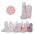 thumbnail image 1 of Toddler Grip Socks – 5 Pack Non Slip Baby Socks for Girls & Boys Ages 1–3 Years | Anti Skid Cotton | Red Mandarin | Pink, 1 of 5
