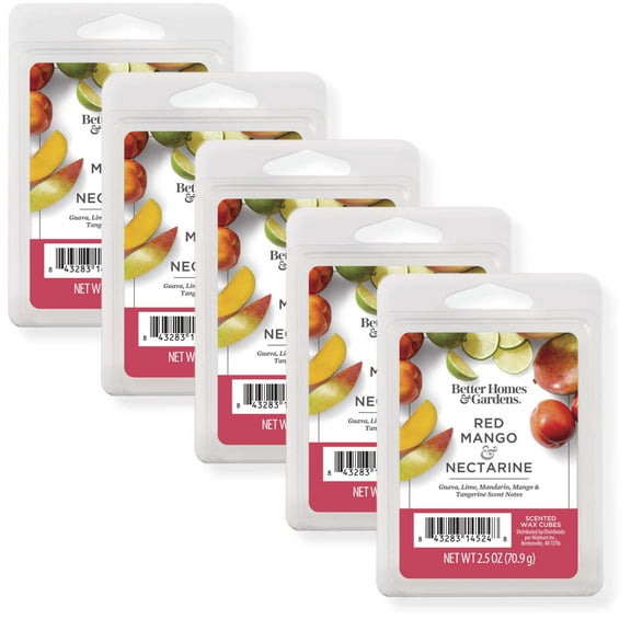 Red Mango & Nectarine Scented Wax Melts, Better Homes & Gardens, 2.5 oz (5-Pack)