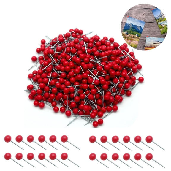 Red Map Pins,QZS Push Pins Map Tacks,Portable Small Thumb Tacks,Reusable Push Tacks,Map Marking Tacks for Indoor and Outdoor