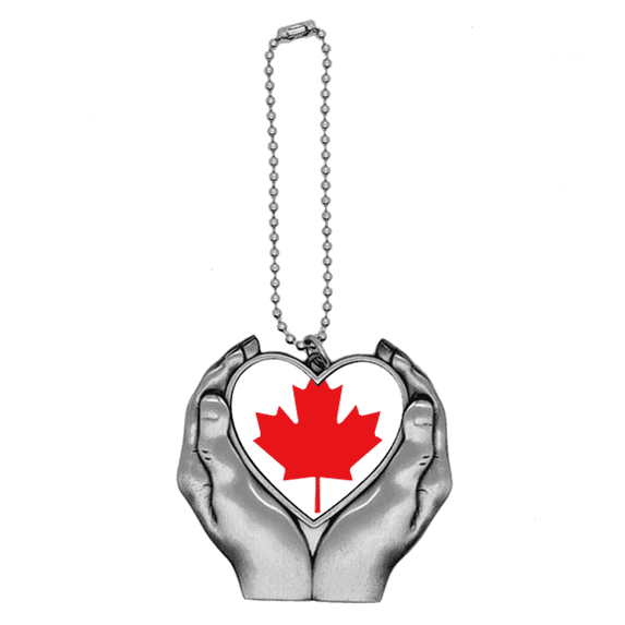 Red Maple Canada Country Culture Symbol Car Keychain Heart Pendant Ornament Charm