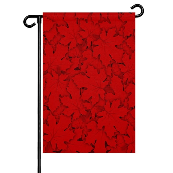 Red Maple Leaf Garden Flag 12x18 Inch Canadian Day Abstract Art Plant Double Sided Small Decorative Garden Flags for Outside, Outdoor Yard Porch Lawn Decoration