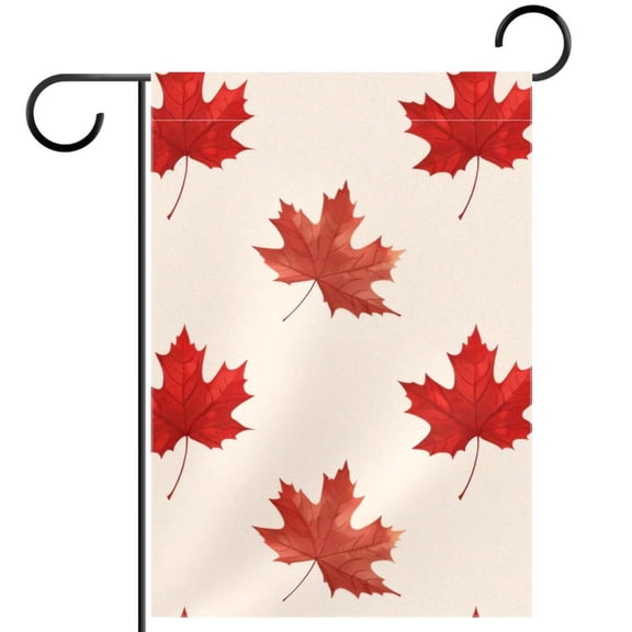 Red Maple Leaf Garden Flag Double Sided House Flag for Outdoor Home, Personalized All Year Round Yard Decor 12 x 18 Inch