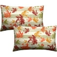 thumbnail image 1 of Red Maple Leaves Lumbar Throw Pillow Covers Fall Pillow Covers 12x20 Set of 2 Rectangular Outdoor Pillow Covers Colorful Autumn Waist Pillowcase for Patio Home Decor Couch, 1 of 6