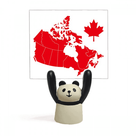 Red Maple Symbol Canada Country Map Memo Holder Cartoon Animal Panda Stand Decoration