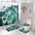 thumbnail image 1 of Red Maple Tree Natural Scenery Shower Curtain Set Mount Fuji Blue Ocean Sea Bathroom Curtains Non-Slip Bath Mat Rug Toilet Cover, 1 of 5