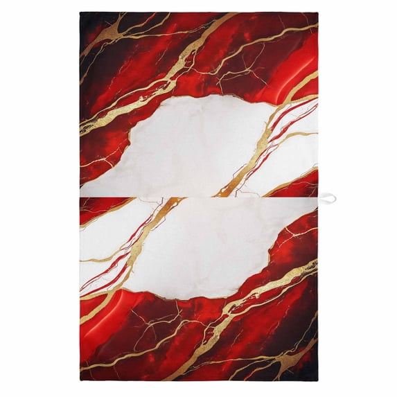 Red Marble 1 Pack Kitchen Towel, Water Absorbent Dish Towel, Modern Ink Painting Art Abstract Decorative Hand Towels - Quick Drying Cloth for Cooking Baking, 18x28 Inch