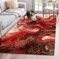 thumbnail image 1 of Red Marble Area Rug 4x6 Washable Rug Non Slip Modern Abstract Ombre Fluid Aesthetic Large Area Rug Indoor Floor Carpet for Entryway Bedroom Kitchen Living Room Home Office Dining Room Nursery, 1 of 8