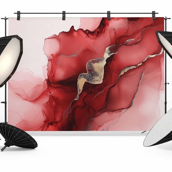 Red Marble Backdrop for Photoshoot,Photography Photo Studio Background Wall Backdrop,Modern Ombre Abstract Ink Painting Art Back Drop Banner Panel for Portraits Wedding Party Live Streaming 10x8Ft