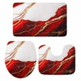thumbnail image 1 of Red Marble Bath Mat 3 Piece Bathroom Rug Set, Modern Ink Painting Art Abstract Non Slip Bath Rug Contour Mat and Toilet Lid Cover, Absorbent Shower Mats Soft Bath Rugs and Mats Sets, 1 of 8