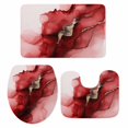 thumbnail image 1 of Red Marble Bath Mat 3 Piece Bathroom Rug Set, Modern Ombre Abstract Ink Painting Art Non Slip Bath Rug Contour Mat and Toilet Lid Cover, Absorbent Shower Mats Soft Bath Rugs and Mats Sets, 1 of 8