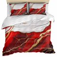 thumbnail image 1 of Red Marble Bedding 3 Piece Duvet Cover Set Queen Size, Modern Ink Painting Art Abstract Soft Microfiber Comforter Cover with Zipper Closure & Pillowcases, Wrinkle & FadeResistant Quilt Cover, 1 of 9