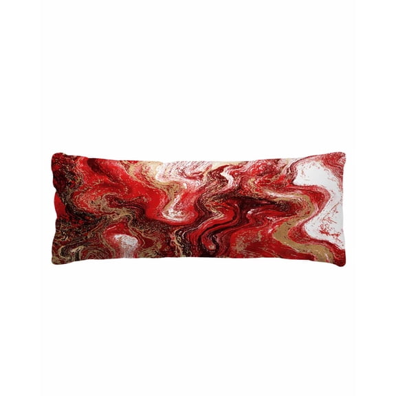 Red Marble Body Pillow Cover 20 x 60 Inch Decorative Pillow Cover Modern Abstract Ombre Fluid Aesthetic Lumbar Pillowcase Seasonal Rectangle Cushion Case for Couch Sofa Bed Living Room