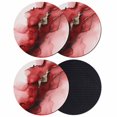 thumbnail image 1 of Red Marble Coasters Set of 4, Modern Ombre Abstract Ink Painting Art Absorbent Coasters for Drinks, Coaster for Bar Office Dining Coffee Table Accessories Decor, Non Slip Round Desk Coaster, 1 of 9