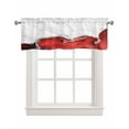 thumbnail image 1 of Red Marble Crack Kitchen Valances for Windows Farmhouse Linen Window Valance Curtain for Living Room Window Treatment Modern Abstract Geometric Texture Valance Rod Pocket Topper Drape, 42 x 12 Inch, 1 of 6