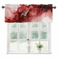 thumbnail image 1 of Red Marble Kitchen Valances for Windows 42x12 Inch Kitchen Curtains Valances Rod Pocket Modern Ombre Abstract Ink Painting Art Bathroom Window Valances for Window Treatment Decor, 1 of 6