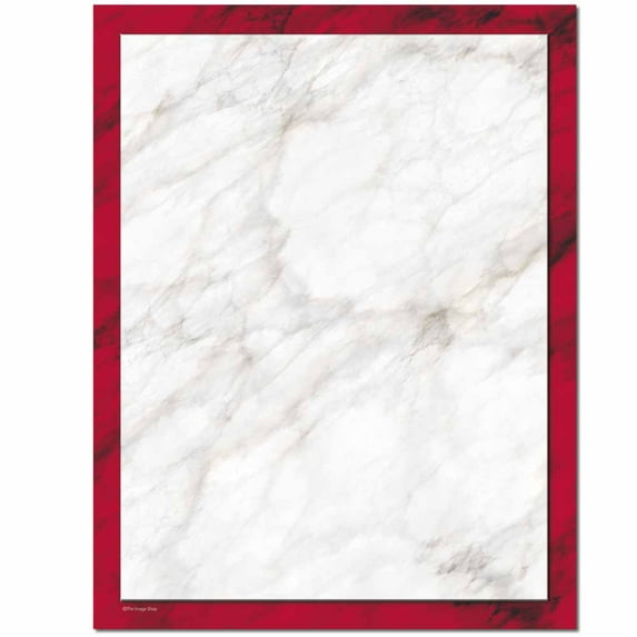 Red Marble Letterhead Laser & Inkjet Printer Paper, 25 Sheets per Pack