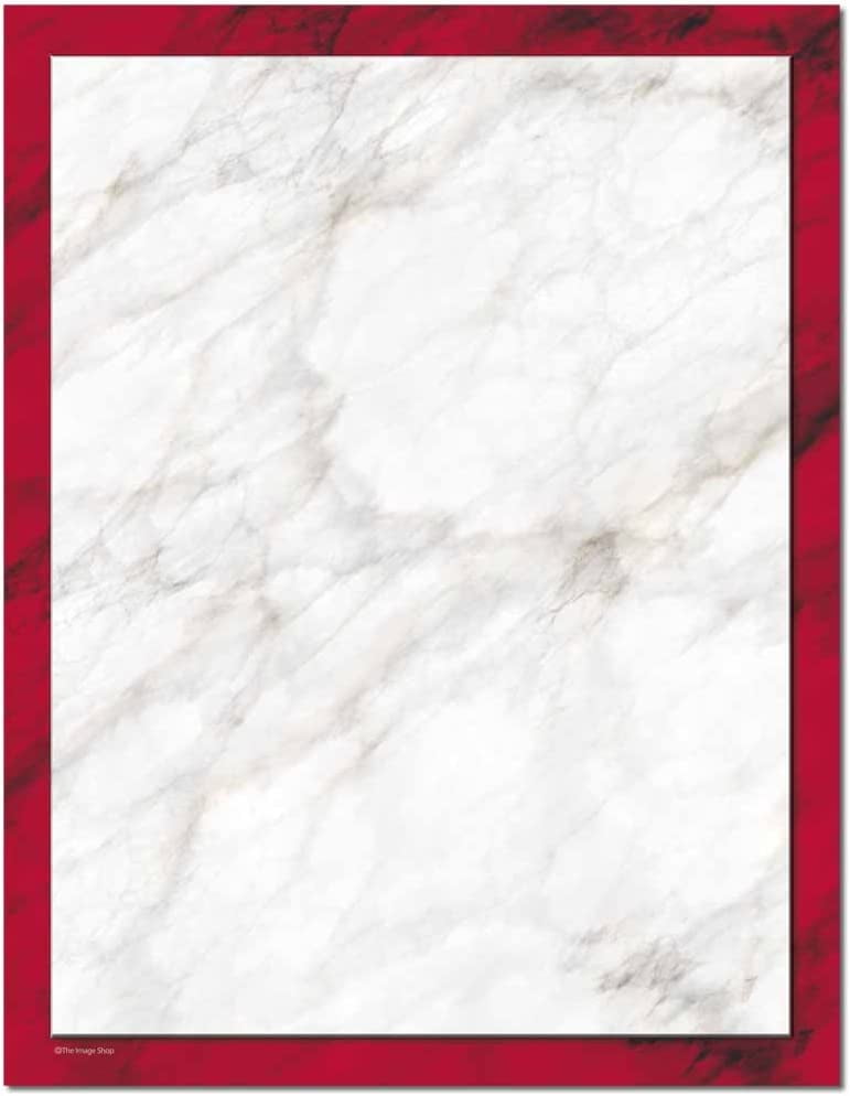 Red Marble Letterhead Printer Paper 100 Design Laser & Inkjet