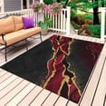 thumbnail image 1 of Red Marble Outdoor Rug for Patio/Deck/Porch, Non-Slip Large Area Rug 5 x 7 Ft, Gold Abstract Vintage Modern Ombre Art Indoor Outdoor Rugs Washable Area Rugs, Reversible Camping Rug Carpet Runner, 1 of 8