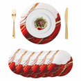 thumbnail image 1 of Red Marble Round 15 Inch Placemats Set of 6, Modern Ink Painting Art Abstract HeatResistant Non Slip Place Mats for Dining Table, Wipeable Braided Kitchen Table Mats for Housewarming, 1 of 9